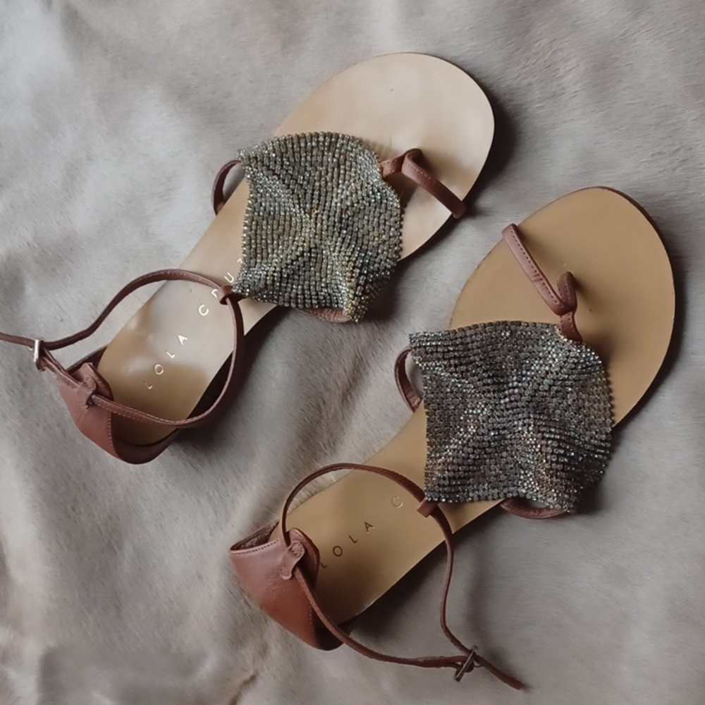 LOLA CRUZ rhinstone  sandals